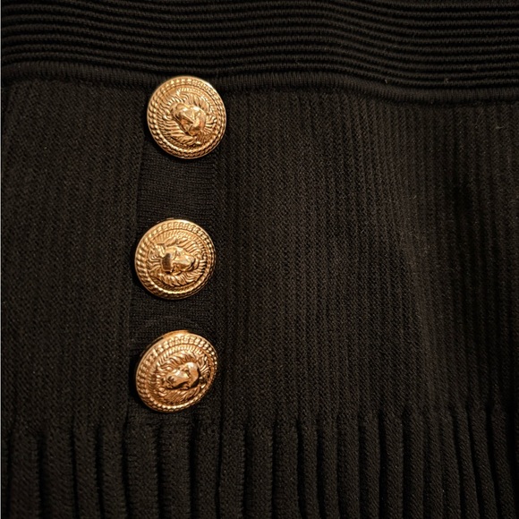 Lulu's Black Long Sleeve Dress with Gold Buttons - Picture 5 of 5